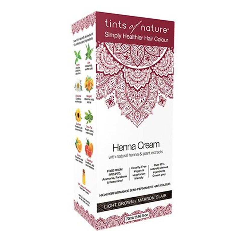 Tints of Nature Hårfarve Henna Creme Light Brown (70 ml)