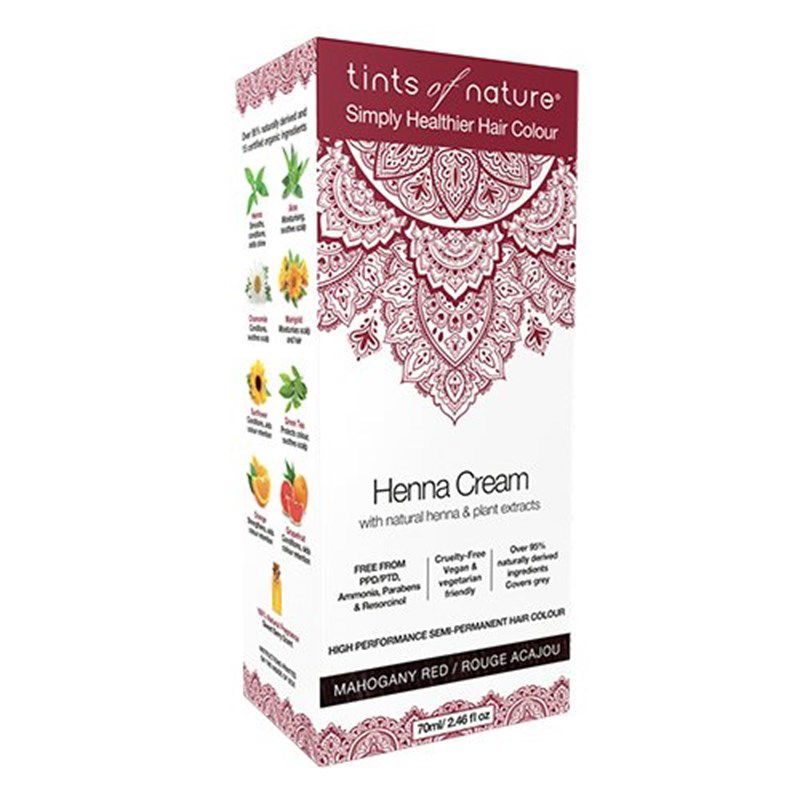 Tints of Nature Hårfarve Henna Creme Mahogany Red (70 ml)