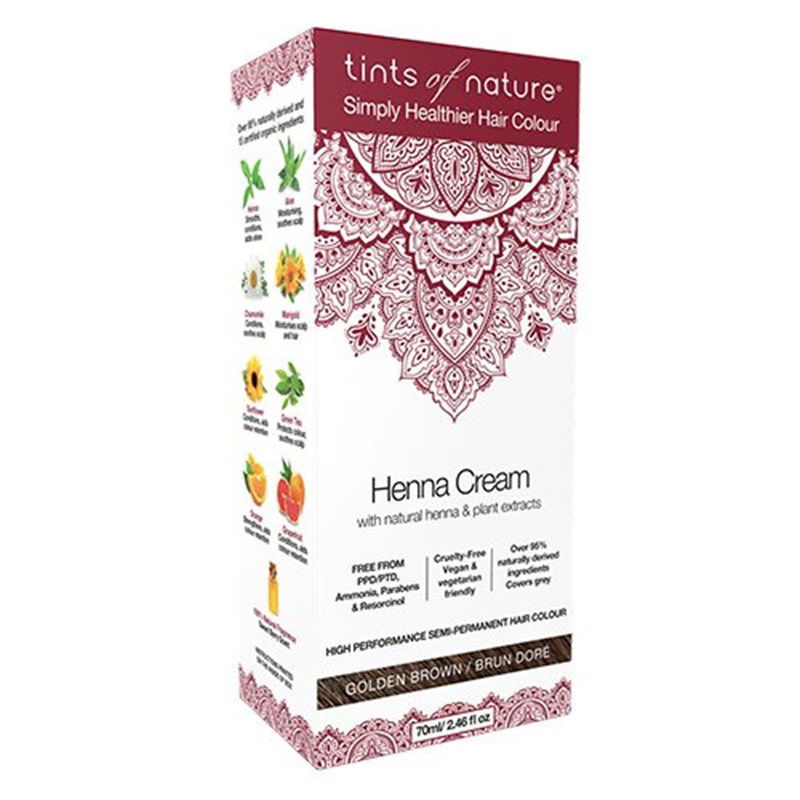 Tints of Nature – Hårfarve Henna Creme Golden Brown (70 ml)