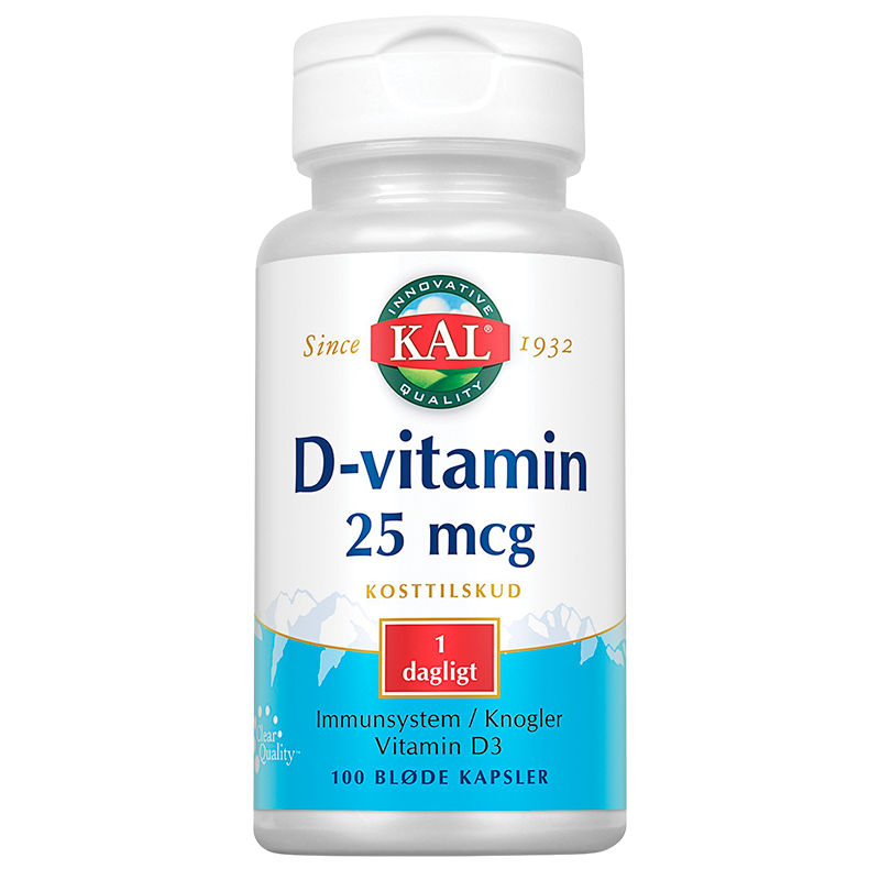 Kal D-vitamin 25 mcg (100 kapsler)